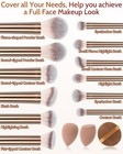 Makeup Brushes Set  12 Pcs Multi-functional Cosmetic Tools Kit Brown 