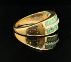 Vintage Emerald Ring 14kt Yellow Gold With Genuine 1 50tcw Emeralds And Diamonds