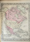 Vtg Antique 1870 Mitchell s New General Atlas Book Map North America Usa Quebec 