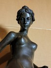 Antique Antonio Canova Signed Female Statue Bronze Nude Sculpture 16 5in 