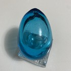 Blenko Turquoise Blue Blown Glass Egg Pontil 3 5   