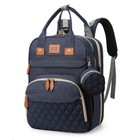 Diaper Bag Travel Backpack Foldable Baby Bed Changing Station Mommy Bag - Gray