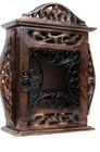Wooden Key Holder Wall Hooks Vintage Mail Organizer Mount Box Mounted For Decor