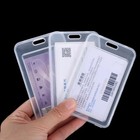 10pc Id Card Badge Holder Vertical Clear Reusable Soft Waterproof Office Id Case
