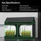Vivosun 8x4ft Roof Complete Grow Tent Kit 100w Grow Light  8  Air Filter Ducting