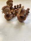 Lot Of 3 Vtg 60 s Mid Century Teak Feri Italy Chicken   Chicks  Danish Modern