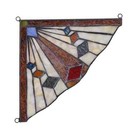 Stained Glass Mission Tiffany Style Corner Window Panel 8  Handcrafted Art Glass