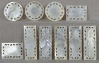 10 Mother-of-pearl 19c Chinese Gaming Counters Loo Chips Scholar Figures
