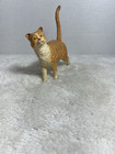 Vintage Kitty Ginger Orange Tabby Cat Ceramic Figurine 5  W  Tail Up In The Air