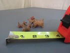 Vintage Hand Carved Wood Scotty Dog W 2 Pups On Chains