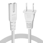 2 Prong Power Cord Nema 1-15p To Iec320 C7 Power Cable Replacement  15 Ft  White