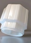 Vintage Skyscraper White Glass Ceiling Light Fixture With Bronze Metal