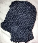 Handmade Cozy Knit Beanie Hat And Scarf Set In Dark Gray