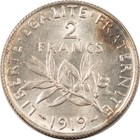 1919 France Silver 2 Francs  2685 Oz Asw Km-845 1     Uncirculated 