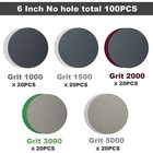 100pcs 6 Inch Hook Loop Sanding Discs 1000 1500 2000 3000 5000 Wet Dry Sandpaper