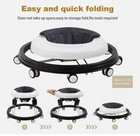 Foldable Baby Walker 9-gear Height Adjustable With Wheels  Infant Toddler Walker