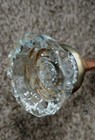 Antique Vintage Brass   Glass Door Knob No Key