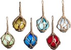  Japanese Glass Fishing Floats Ball - 3  Multicolor  6 Pack  - Glass Buoys 