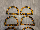8  d  Shape Purse Handbag Tote Plastic Tortoise Shell Look Craft Sewing Handles 