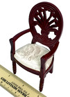 Wooden Upholstered Dining Room Chair Vintage Dollhouse Miniature Furniture 1 12