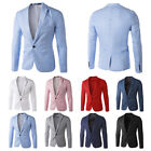 Men One Button Blazer Slim Fit Formal Business Suit Jacket Casual Tops Coat 