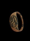 Ancient Bronze Ring Roman Style Byzantine Ornamented Brown Collectible