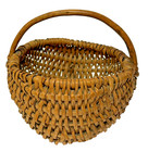 Buttocks Gathering market Basket Antique Rustic Natural Splint Ash 11  Oval 
