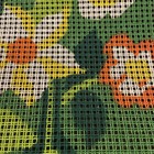 Vintage Canvas Flowers Floral  10x 12    Needlepoint Latch Hook 