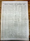 Orignl 1855 San Francisco California Gold Rush Financial Newspaper Pre Civil War