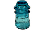 Glass Insulator Hemingray-no 9 Aqua Color With Textured Base Clean Made In Usa