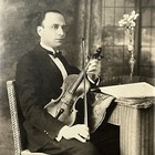 Vintage Antique Studio Photograph Man With Violin Edwardian Music Instrument