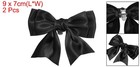 2pcs Women Bow Shoe Clips Satin Elegant Detachable Bowknot Shoe Clips Black