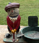Dunlap Golf Ball Man Character Figure Ashtray Match Holder Cigar Bar Pub Club