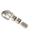 Vtg Sterling 4 Piece Ranger Belt Buckle Set 12k Gf 5 8  Belt Western Style