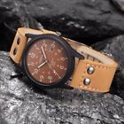 Fashion Men Date Watch Stainless Steel Leather Military Analog Quartz Wristwatch