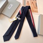 Thom Browne Classic Wool Tie Dark Blue Wool Necktie