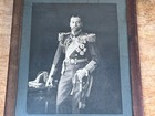 Large Antique British Empire King George V Portrait Photograph Framed