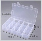 Plastic Organizer Box With Dividers  15 Large Grids  2 Pack Clear Compartment