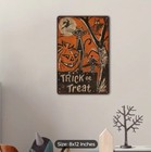 Vintage Halloween Tin Sign Retro Metal Poster Black Cat Pumpkin Wall Decor 8x12