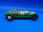 Tin Friction Ichimura Made In Japan Racer  5 Tin Litho Toy Green Works Vintage 