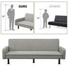 78  Modern Flannel Futon Sofa Bed Gray Convertible Storage Couch Home Office