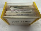 Vintage Recipe Box Handwritten And Typed Cards   Clippings Yellow Index Cards