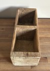 Vintage Antique Solid Wood Divided Double Box Storage Primitive Farmhouse
