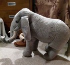 Melissa   Doug 36  Wide   17  Tall Giant Lifelike Elephant Plush Stuffed Animal