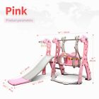 Toddler Slide And Swing Set 4-in-1 Baby Playset For Indoor Outdoor pink 