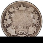 Canada 1886 Obverse 3 Short Bough Ends 25 Cents Quarter Silver Coin