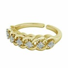 0 10ct Round Cut Real Diamond Intertwined Adjustable Women s Toe Ring Silver