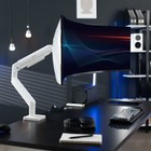 Vivo White Mechanical Arm Computer Monitor Desk Mount  Fits Ultrawides Up To 49 