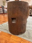 Primitive Hand-carved Hardwood Mortar With Stone Pestle