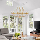 39 4  Modern Gold Chandelier Vintage 18-lights Mid Century Modern Candle Style C